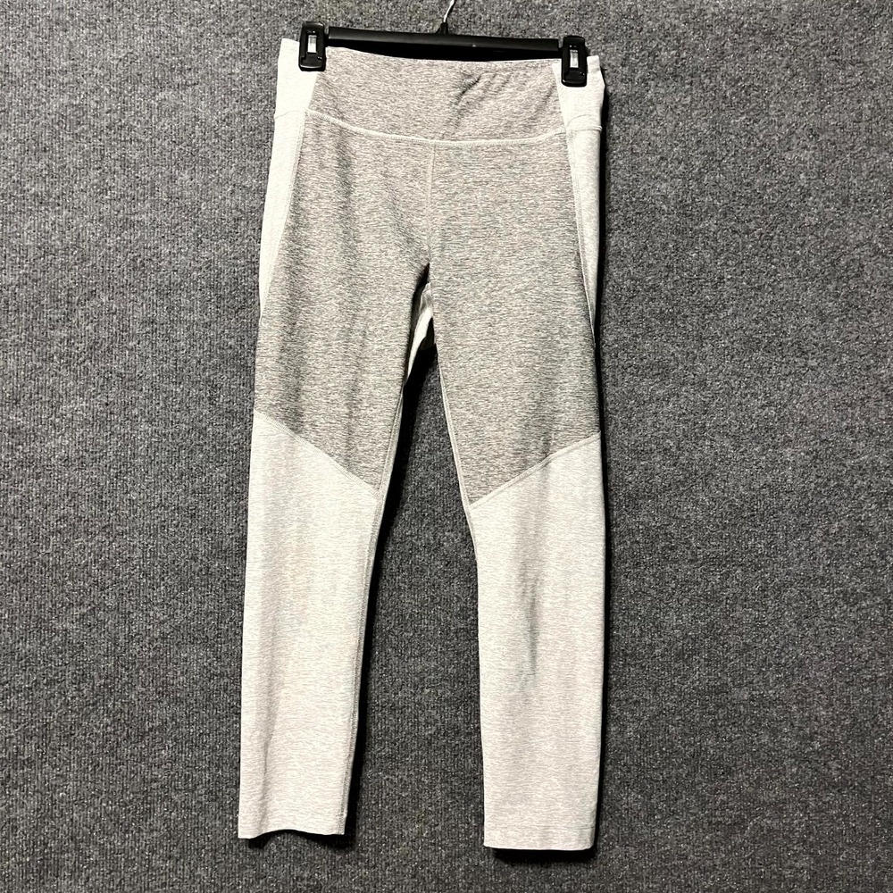 Outdoor Voices Two-Tone Cropped Leggings Womens Medium Heather Gray Pull-On